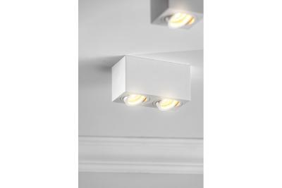 Decor Lampada da soffitto AVEIRO DUO BIS in alluminio 160x80x90mm IP20 max 20W*2 quadrata bianca. 1208963833