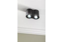 Decor Lampada da soffitto AVEIRO DUO BIS in alluminio 160x80x90mm IP20 max 20W*2 rotonda nera 1208963834