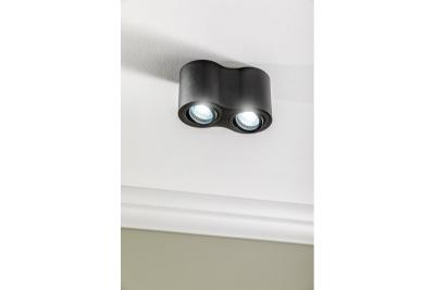 Decor Lampada da soffitto AVEIRO DUO BIS in alluminio 160x80x90mm IP20 max 20W*2 rotonda nera 1208963834