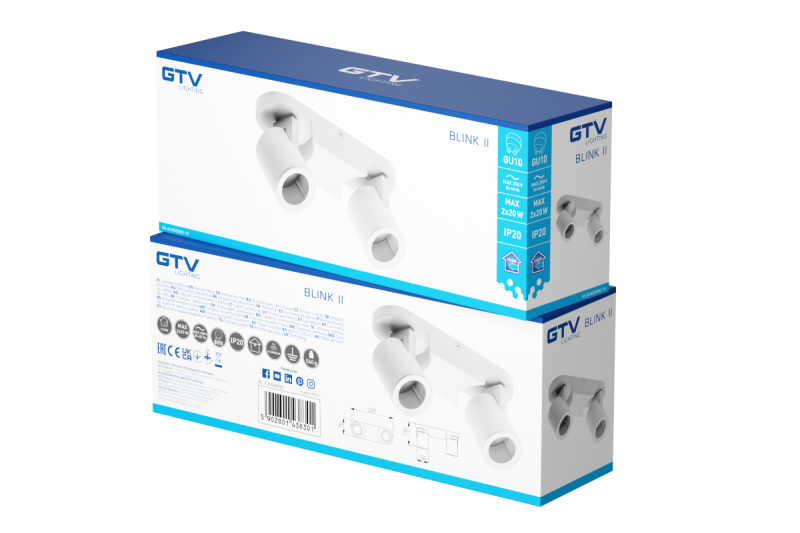Decor Lampada a soffitto BLINK II max. 250V 50/60 Hz GU10 max. 20W*2 IP20 Dual White 1208963847