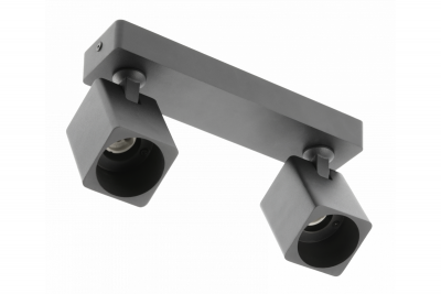Decor Apparecchio a soffitto RENO in alluminio IP20 max. 20W*2 doppio quadrato nero. 1208963980