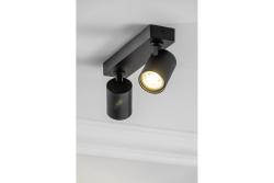 Decor Lampada a soffitto SANTO in alluminio IP20 max. 20W*2 doppia rotonda nera. 1208963997