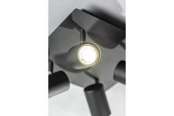 Decor Lampada a soffitto VENETO IP20 max. 20W 4 x GU10 rotonda/quadrata nera 1208964046