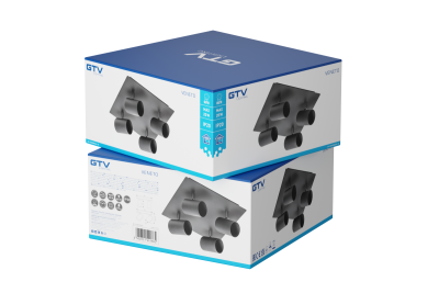 Decor Lampada a soffitto VENETO IP20 max. 20W 4 x GU10 rotonda/quadrata nera 1208964046