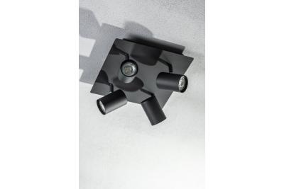 Decor Lampada a soffitto VENETO IP20 max. 20W 4 x GU10 rotonda/quadrata nera 1208964046