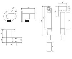 Waterevolution Flow Bidet set doccia a mano PVD oro chiaro T1626WGE
