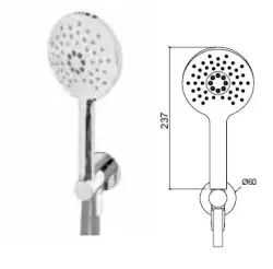 Waterevolution Flow set doccia rotonda completa di attacco a parete bianco opaco - 3 posizioni - T1621RBR