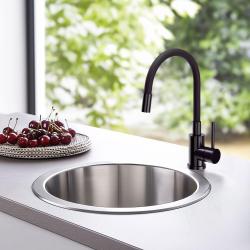 Quadri Bristol Miscelatore da cucina con bocca flessibile nera PVD nero 1208967083