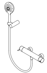 Waterevolution Flow termostato per doccia con set doccia rotondo cromato T140TNR01