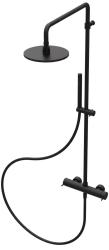 Waterevolution Flow combinazione doccia con soffione a pioggia nero opaco T141NPR