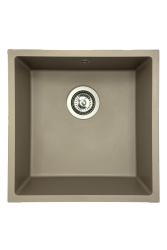 GraniteMy Universal Lavello in granito beige sabbia 40x40 cm a filo sopra e sottopiano con tappo Acciaio inossidabile 1208967211
