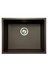 GraniteMy Universal Lavello in granito caffè 50x40 cm a filo sopra e sottopiano con tappo in acciaio inox 1208967227