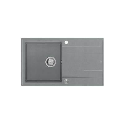 Quadri Luton lavello da incasso grigio granito con scolapiatti reversibile 86x50cm con tappo in acciaio inox 1208967340