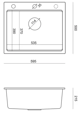 Lavello da incasso Quadri Durham in granito grigio 595x500 con dispenser per sapone, tagliere, vaschetta interna e tappetino rotolante 1208967378