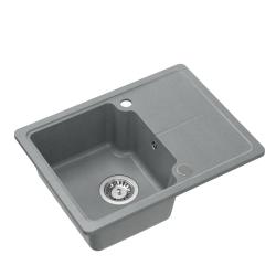 Quadri Kendal Lavello in granito grigio 58x44 cm con scolapiatti 1208967404