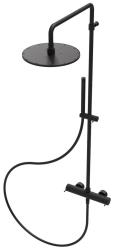 Waterevolution Flow combinazione doccia con soffione a pioggia nero opaco 250mm T141N25PR