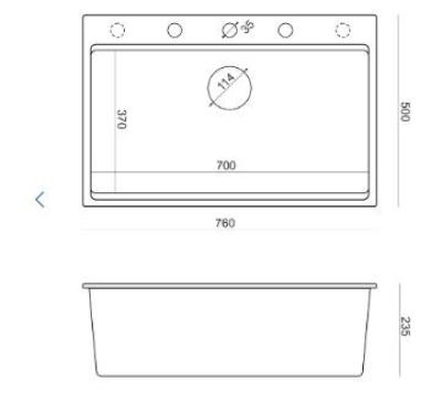 Quadri Hard Rock antracite in granito montato con grande lavello 76x50cm, inclusi tappo in acciaio inossidabile e accessori 1208967442