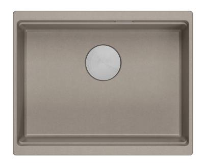 Quadri Newport II lavello sottopiano in granito taupe 560x450mm con tappo in acciaio inox e copertura di scarico 1208967453