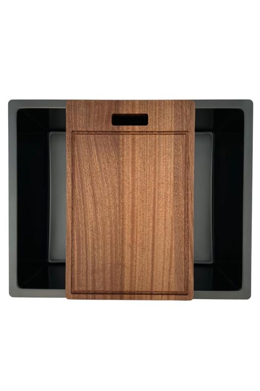 Pure.Sink Prestige lavello 50x40 cm PVD Gun Metal raggio 10 mm per installazione sottotop, filotop e sopratop PPG5040-61.
