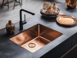 Pure.Sink Prestige lavello 50x40 cm PVD Rame raggio 10mm per installazione sottopiano, filo piano e soprapiano PPG5040-62.
