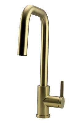 Pure.Sink Elite Steel Crystal-S rubinetto da cucina in PVD oro spazzolato con bocca estraibile PS8050-60.