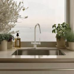 Quadri Leichester Rubinetto da cucina in acciaio inox a 3 vie con un collegamento extra per acqua filtrata 1208967668