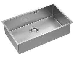 Aquadesign Zara Lavabo in acciaio inossidabile 74x44cm da incasso, installazione superficiale e sopraelevata con tappo in acciaio inossidabile - 1208967758