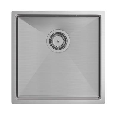 Aquadesign Zara Lavello in acciaio inox 44x44 cm Sottopiano, incasso a filo e da appoggio con tappo in acciaio inox - 1208967760