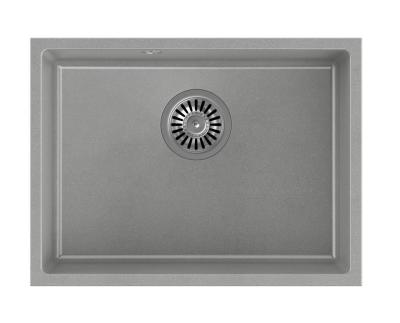 Quadri Elston Grigio Lavello da Incasso in Granito 495x360mm con Tappo in Acciaio Inox 1208967773