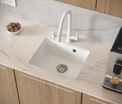 Quadri Elston Lavello da Incasso in Granito Bianco 420x335mm con Tappo in Acciaio Inox 1208967776