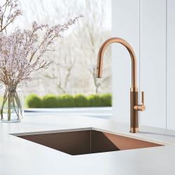 Franke Mythos Masterpiece Rubinetto da Cucina Rame con Bocca a J e Doccetta Estraibile - 115.0711.557
