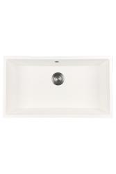 GraniteMy Universale Grande Lavello in Granito Bianco 74x40 cm con tappo in metallo canna di fucile - 1208967895
