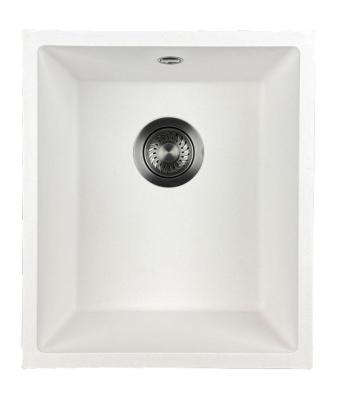 GraniteMy Universal Lavello in granito bianco 34x40 cm bianco da appoggio, da incasso e da incasso con tappo in canna di fucile 1208967904