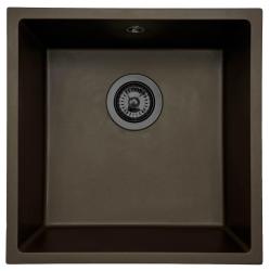 GraniteMy Universal Café Lavello in Granito 40x40 cm a Incasso, Sottopiano e Filotop con Tappo in Metallo Gun - 1208967917