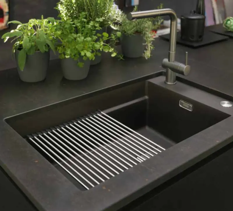 Franke Kubus KNG 110.62 Sink 72x42 Slate Grey Granite Dark Grey Undermount with Faucet Deck 125.0714.637