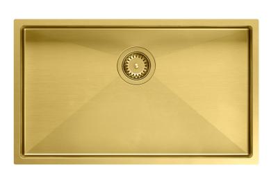 Aquadesign Zara Lavello Oro 74x44cm Sottopiano, Incasso e Soprapiano con Tappo Dorato - 1208969509
