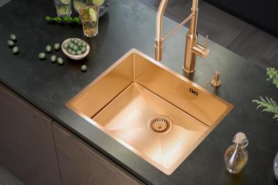 Aquadesign Zara Lavello in Rame 54x44cm Sottotop, Filotop e Sopratop con Tappo in Rame - 1208969513