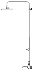 Waterevolution Flow miscelatore termostatico a tre vie per doccia con doccetta e soffione gun metal 250mm T131TN25GME