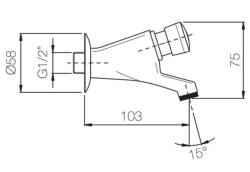PB Rubinetto a muro autochiudente Temporizzato 1/2” 1208969808