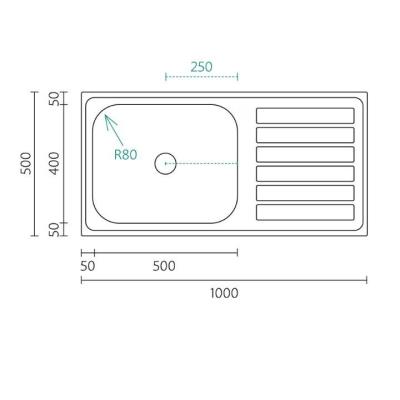 Banka Centurio 100-50 Lavello in acciaio inox da incasso 100x50 cm con sgocciolatoio 1208970030