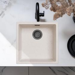 Zand Wit Creme Lavabo 40x40 cm Sottopiano, Soprapiano e Incasso a Filo con Tappo Gun Metal 1208970539.