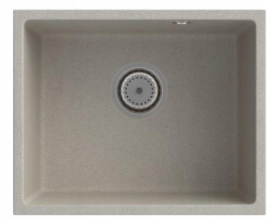Graniteland Solo Lavello sottotop in granito sabbia beige 42x34 cm con tappo in acciaio inossidabile 1208970612