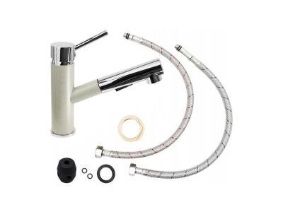 Rubinetto da cucina Graniteland Ceres Beige Sabbia con bocca estraibile e doccetta a doppia funzione 1208970708