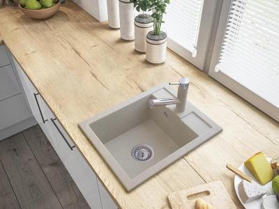 Rubinetto da cucina Graniteland Ceres Beige Sabbia con bocca estraibile e doccetta a doppia funzione 1208970708