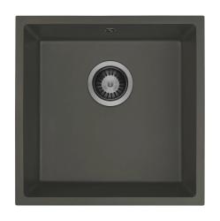 GraniteMy Universale Granito Grigio, scuro Lavello 40x40 cm Da incasso, Sottotop e Filotop con Tappo in metallo color canna di fucile 1208970746