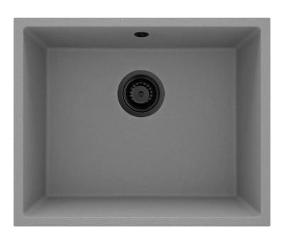 Lavello in granito universale GraniteMy grigio 50x40 cm Da incasso, sottotop e filotop con tappo nero 1208970759