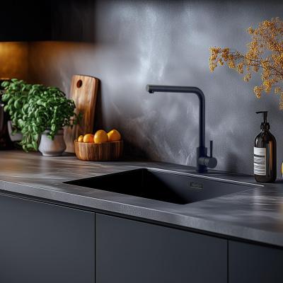 Set combinato di lavello nero 50x40cm con rubinetto da cucina nero 1208970765