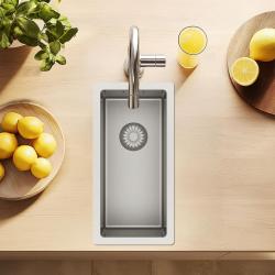 Pure.Sink Exclusivo piccolo lavello in acciaio inossidabile 18x40 cm raggio 10mm sottotop, a filo e sopratop PEX1840-02