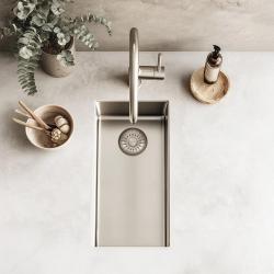 Pure.Sink Exclusivo piccolo lavello in acciaio inossidabile 18x40 cm raggio 10mm sottotop, a filo e sopratop PEX1840-02