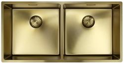 Pure.Sink Prestige Doppio lavello d'oro 82x40 cm raggio 10mm sottotop, filotop e sopratop PPG404040-60